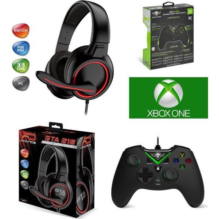 Manette Pro Gaming Xbox One /X/ /PC Gamepad XBOX ONE et PC + Casque XBOX ONE X/ /PC - vue 2