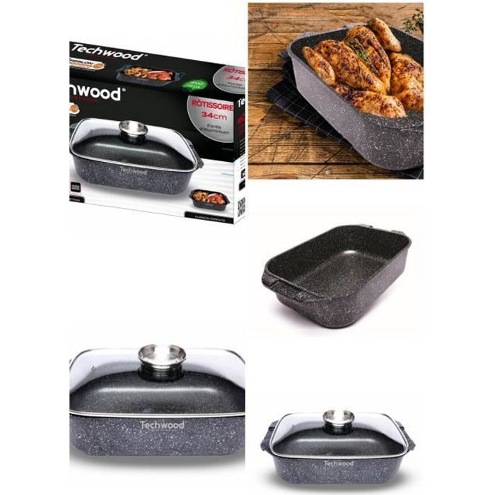 Rôtissoire 34cm en Fonte d?aluminium Effet Pierre tous types de feux dont induction