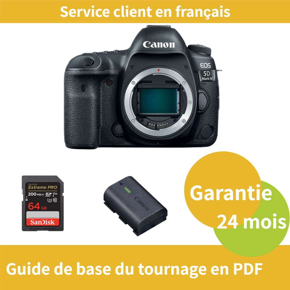 Canon EOS 5D Mark IV Caméra+Canon batterie LP E6NH Officielle+SanDisk Extreme PRO carte SDXC jusqu'à 200 Mos