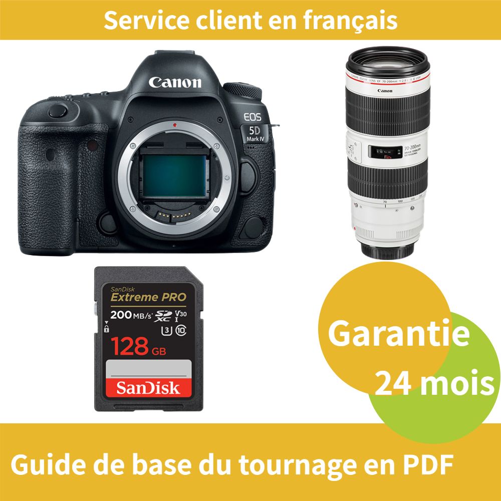 Canon EOS 5D Mark IV Caméra+Canon Objectif EF 70 200mm f2.8 IS III USM+SanDisk Extreme PRO carte SDXC UHS I jusqu'à 200 - vue 2