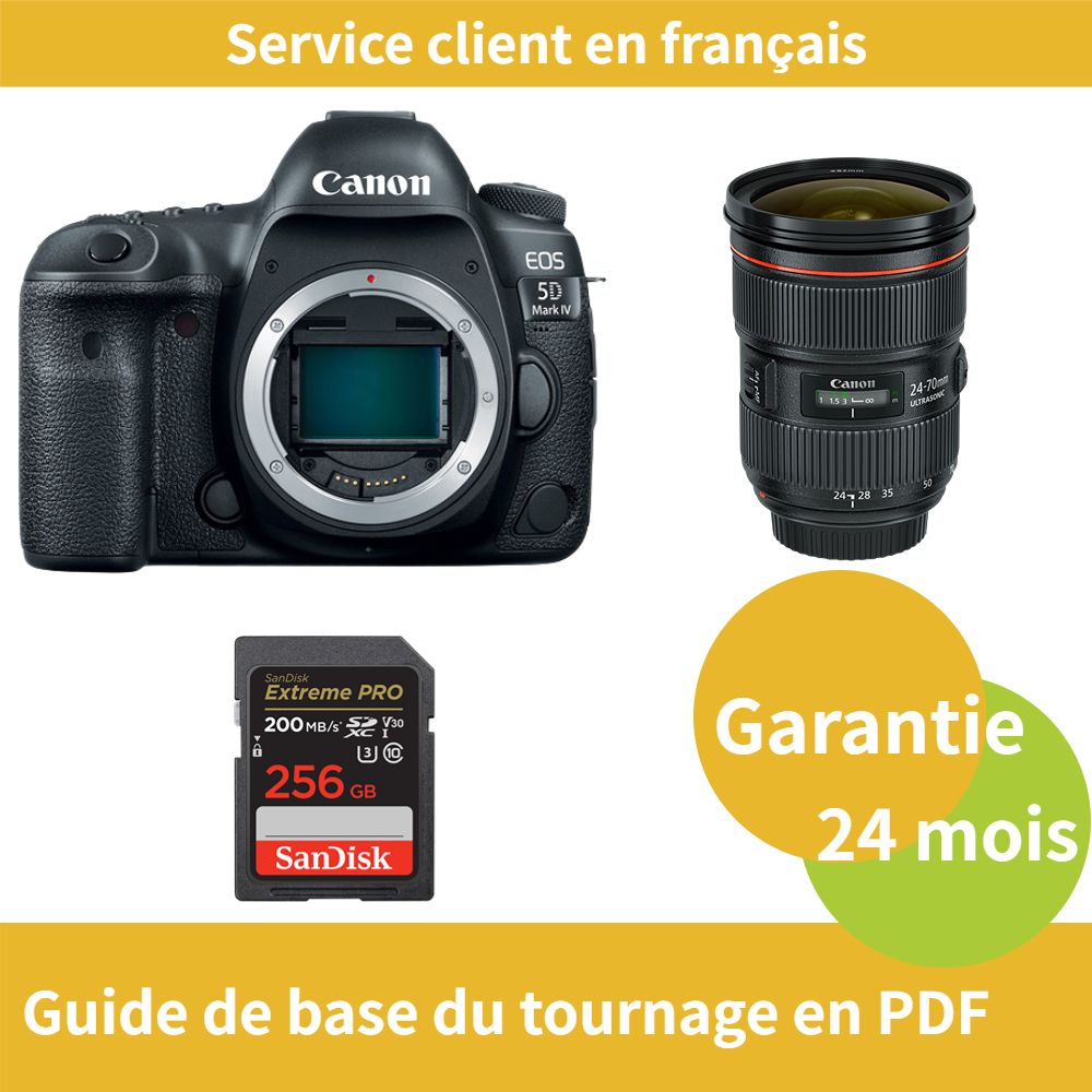 Canon EOS 5D Mark IV Caméra+CANON Objectif EF 24 70mm f2 8 II USM+SanDisk Extreme PRO carte SDXC jusqu'à 200 Mos - vue 3