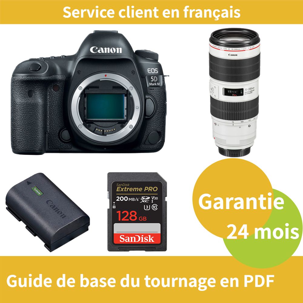 Canon EOS 5D Mark IV Caméra+Canon Objectif EF 70 200mm f2.8 IS III USM+Canon batterie LP E6NH Officielle+SanDisk Extreme PRO carte SDXC UHS I jusqu'à 200 - vue 3