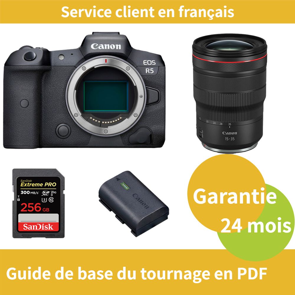 Canon EOS R5 Caméra+Canon Objectif RF 15 35MM F2.8 IS USM+Canon batterie LP E6NH Officielle+SanDisk Extreme PRO carte SDXC UHS II - vue 3