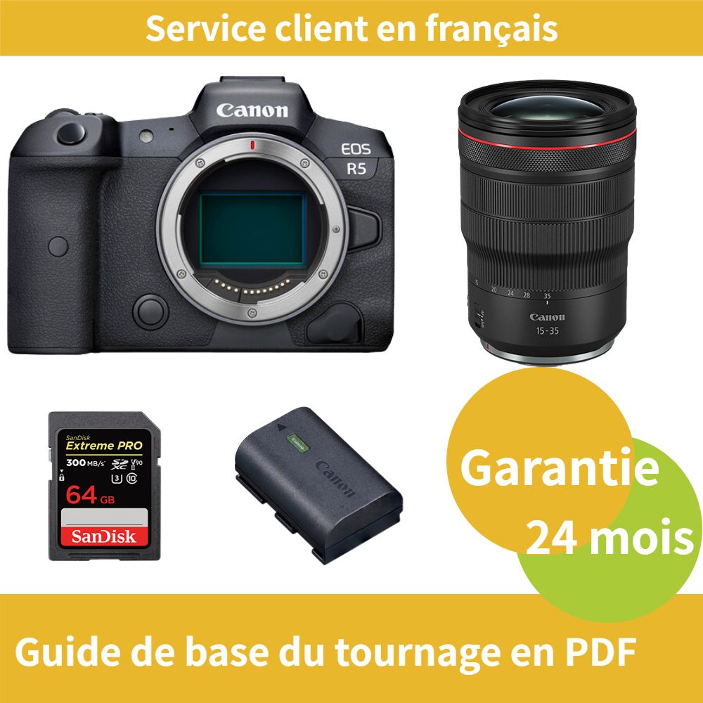 Canon EOS R5 Caméra+Canon Objectif RF 15 35MM F2.8 IS USM+Canon batterie LP E6NH Officielle+SanDisk Extreme PRO carte SDXC UHS II - vue 2