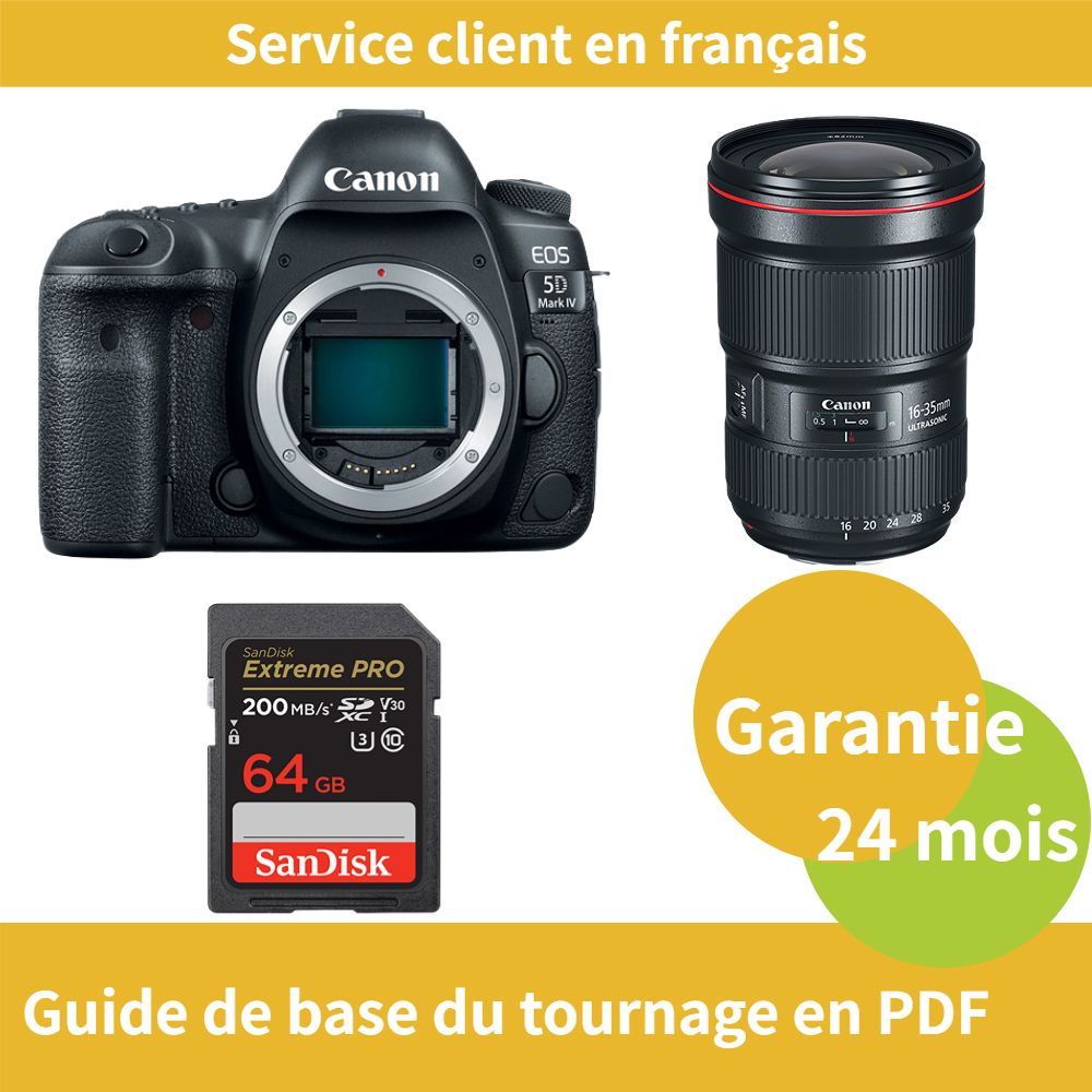 Canon EOS 5D Mark IV Caméra+Canon Objectif EF 16 35mm f2.8 III USM+SanDisk Extreme PRO carte SDXC UHS I U3 V30 4K jusqu'à 200 - vue 2