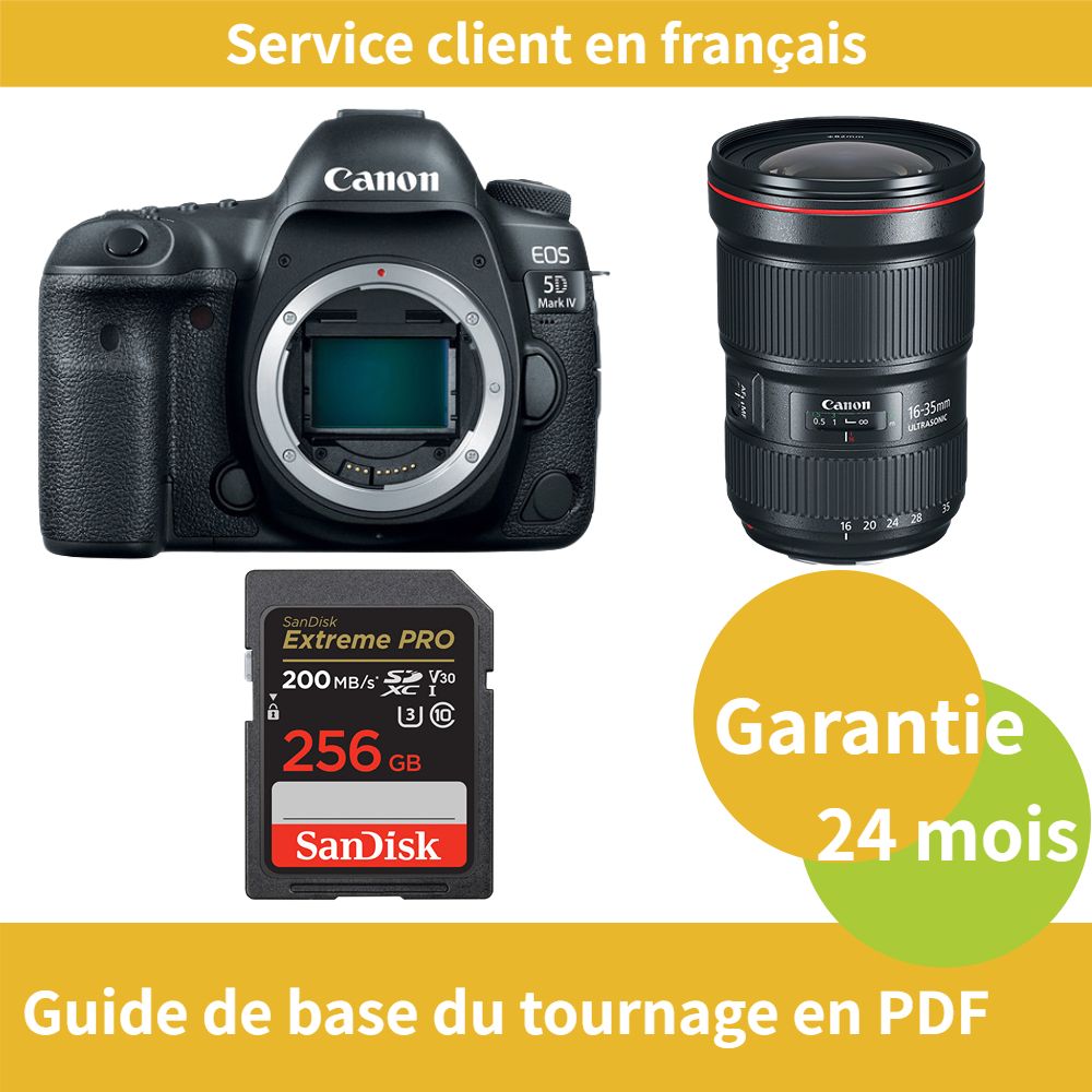 Canon EOS 5D Mark IV Caméra+Canon Objectif EF 16 35mm f2.8 III USM+SanDisk Extreme PRO carte SDXC UHS I U3 V30 4K jusqu'à 200 - vue 3