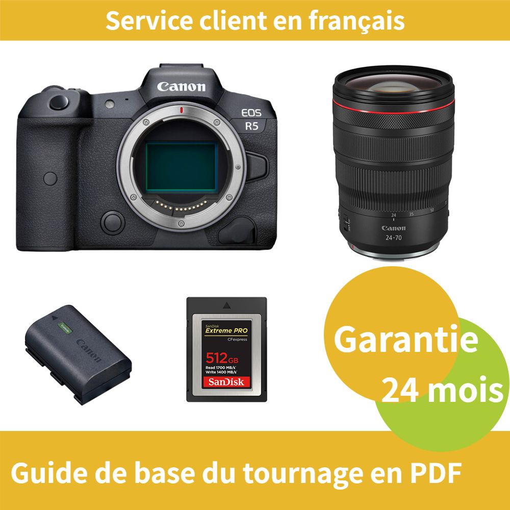 Canon EOS R5 Caméra+Canon Objectif RF24 70MM F2.8 IS USM +Canon batterie LP E6NH Officielle+SanDisk Extreme SD card PRO CFexpress Type B - vue 2