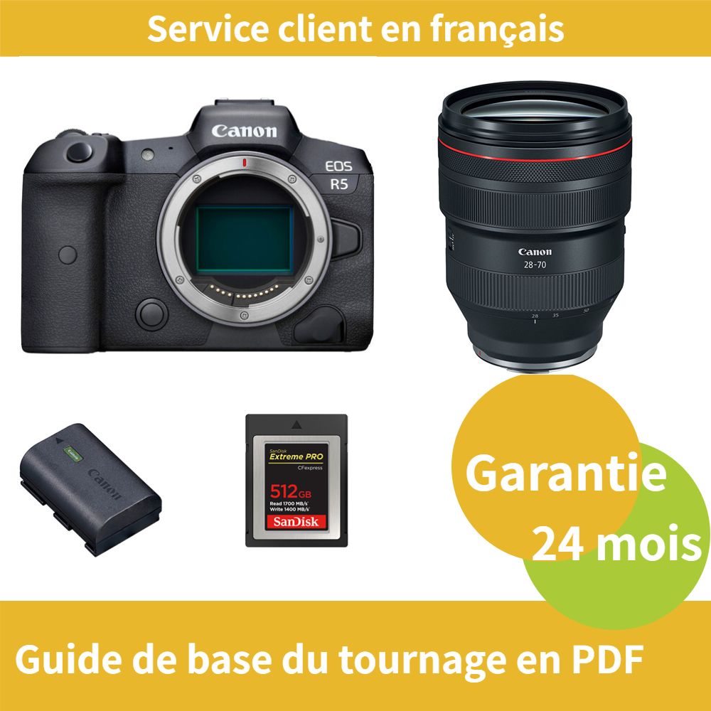 Canon EOS R5 Caméra+Canon Objectif RF 28 70mm f/ USM+Canon batterie LP E6NH Officielle+SanDisk Extreme SD card PRO CFexpress Type B - vue 2