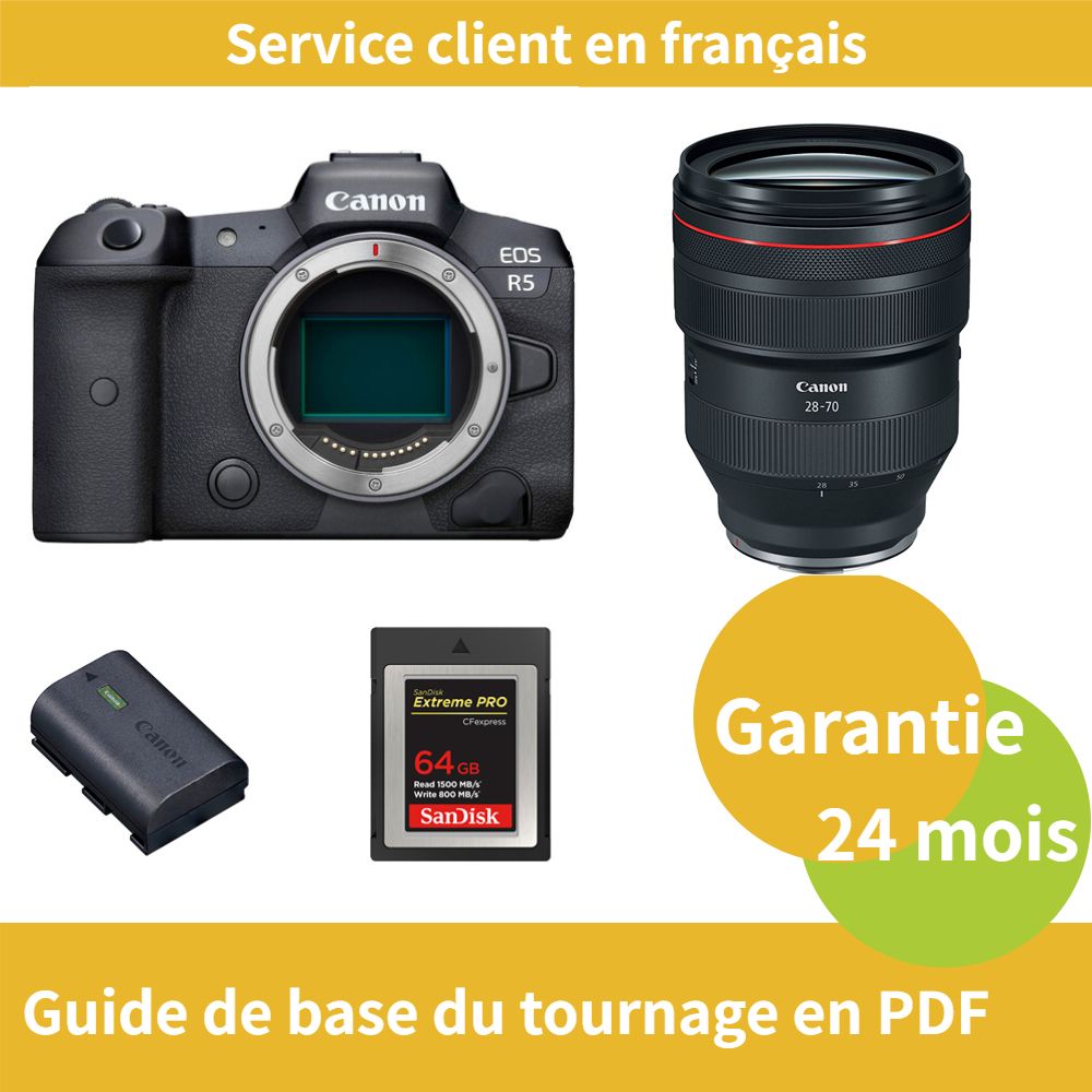 Canon EOS R5 Caméra+Canon Objectif RF 28 70mm f/ USM+Canon batterie LP E6NH Officielle+SanDisk Extreme SD card PRO CFexpress Type B - vue 3