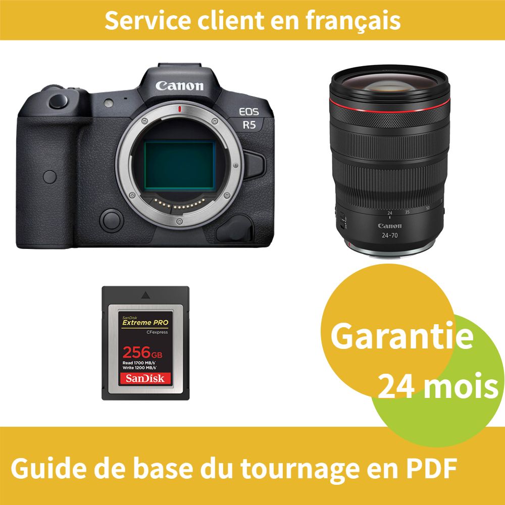 Canon EOS R5 Caméra+Canon Objectif RF24 70MM F2.8 IS USM +SanDisk Extreme SD card PRO CFexpress Type B - vue 4