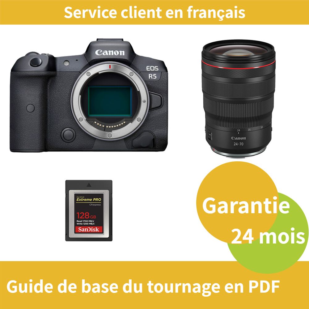 Canon EOS R5 Caméra+Canon Objectif RF24 70MM F2.8 IS USM +SanDisk Extreme SD card PRO CFexpress Type B - vue 2