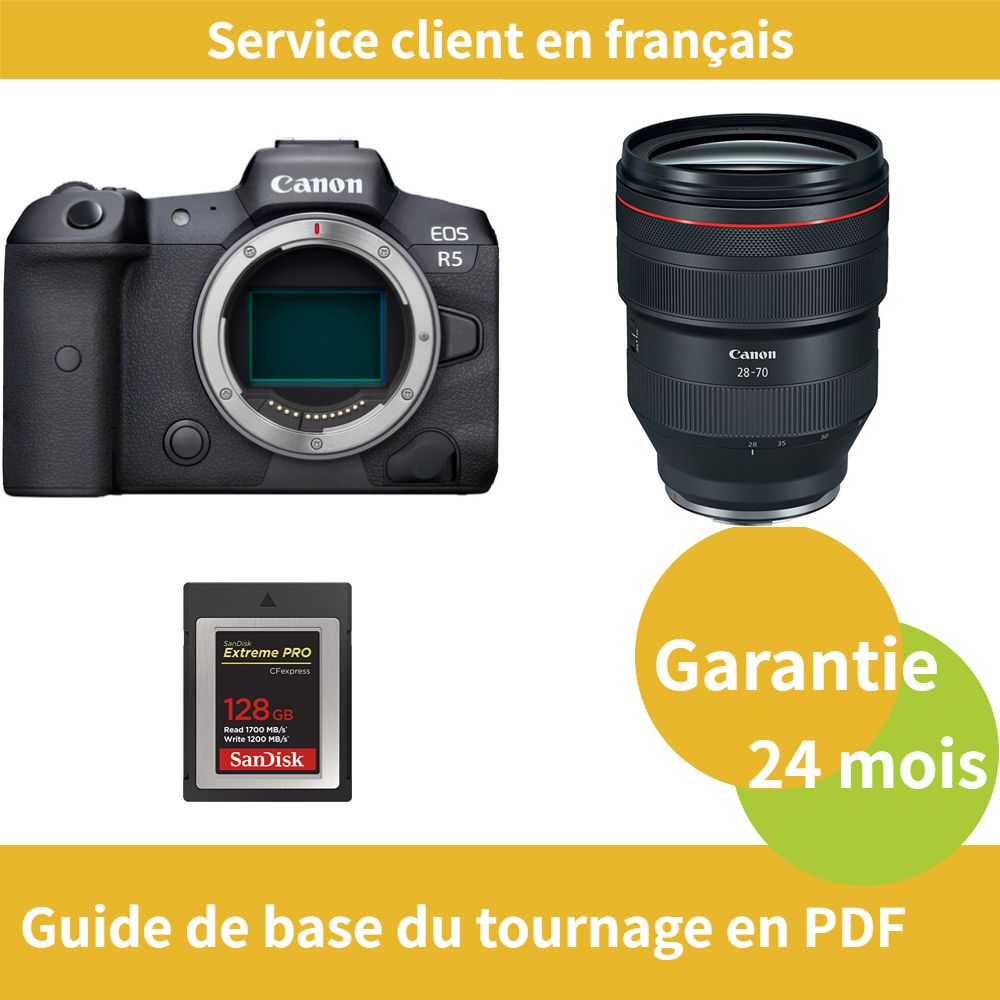 Canon EOS R5 Caméra+Canon Objectif RF 28 70mm f/ USM+SanDisk Extreme SD card PRO CFexpress Type B