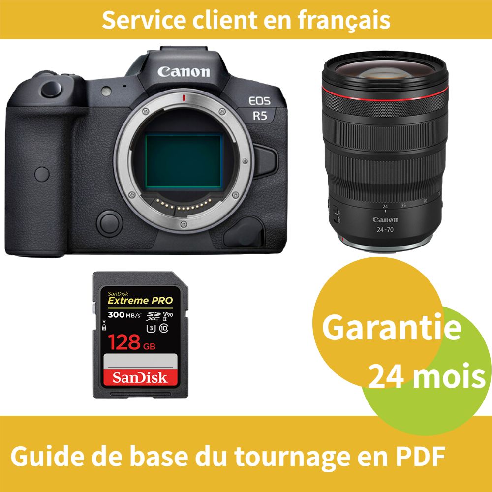 Canon EOS R5 Caméra+Canon Objectif RF24 70MM F2.8 IS USM +SanDisk Extreme PRO carte SDXC UHS II - vue 2