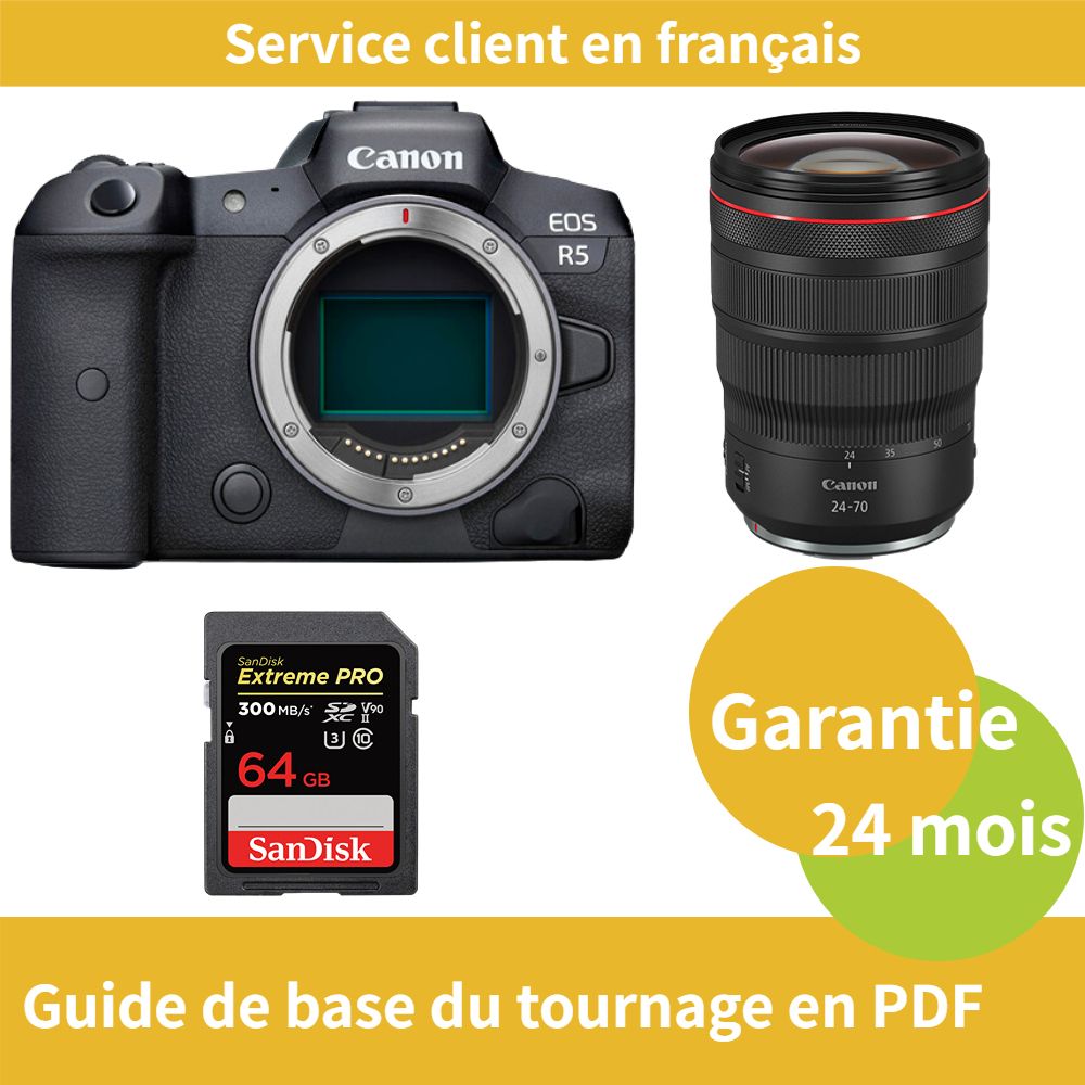 Canon EOS R5 Caméra+Canon Objectif RF24 70MM F2.8 IS USM +SanDisk Extreme PRO carte SDXC UHS II - vue 3