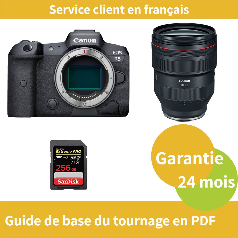 Canon EOS R5 Caméra+Canon Objectif RF 28 70mm f/ USM+SanDisk Extreme PRO carte SDXC UHS II - vue 3