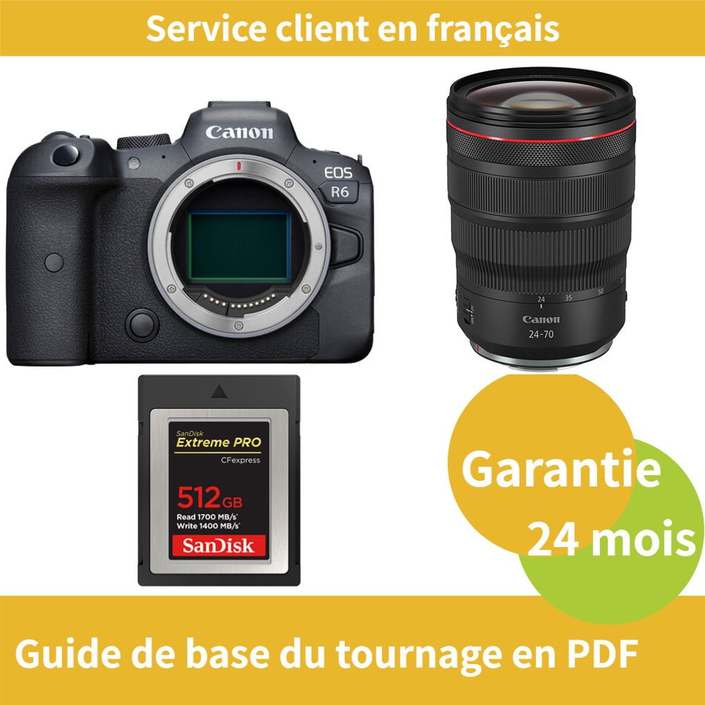 Canon EOS R6 Camera+Canon Objectif RF24 70MM F2.8 IS USM+SanDisk Extreme SD card PRO CFexpress Type B - vue 3