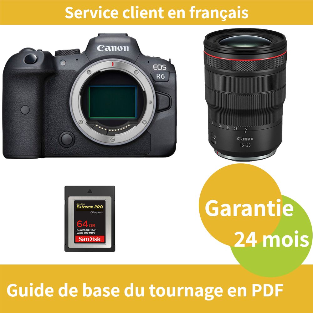 Canon EOS R6 Camera+Canon Objectif RF 15 35MM F2.8 IS USM+SanDisk Extreme SD card PRO CFexpress Type B - vue 2