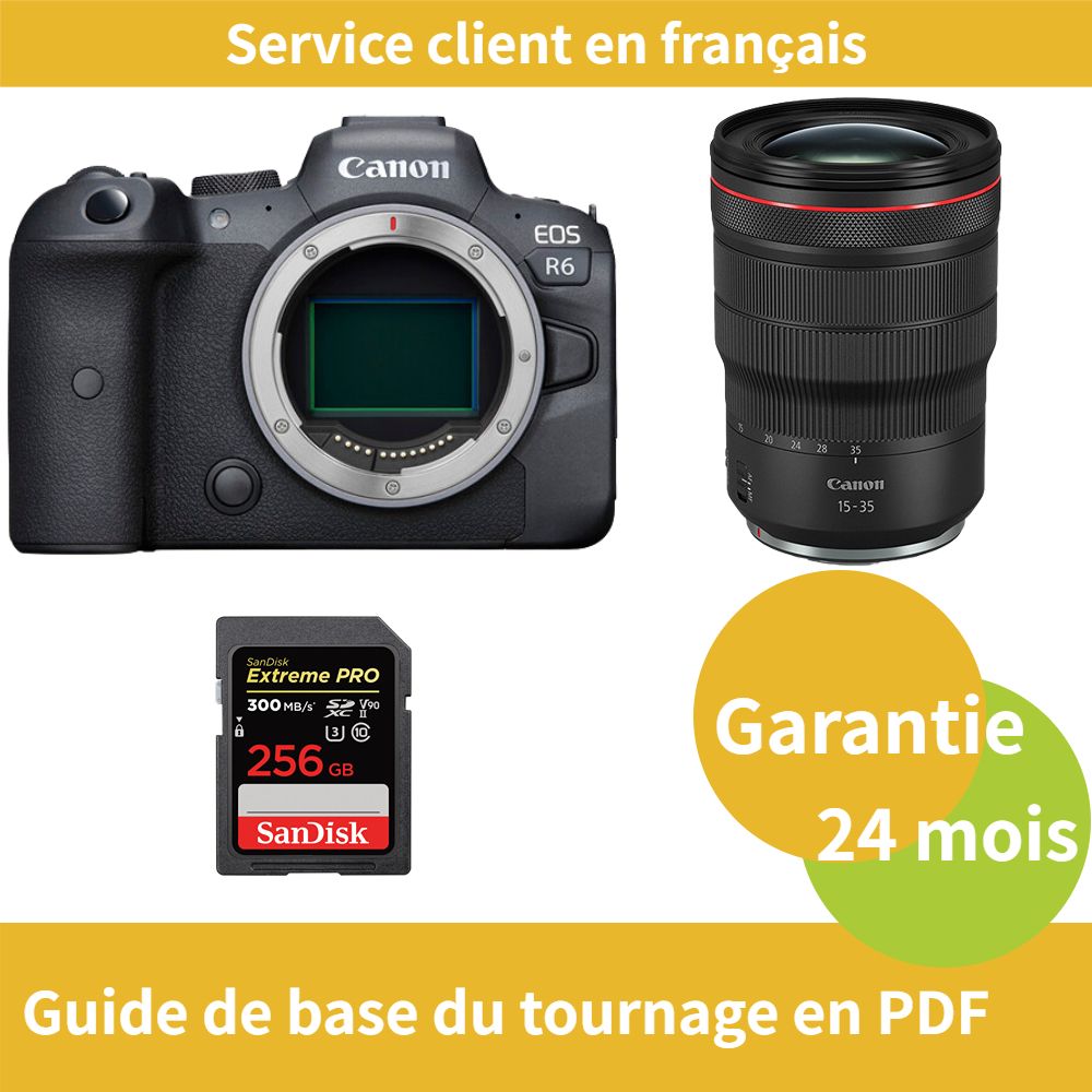 Canon EOS R6 Camera+Canon Objectif RF 15 35MM F2.8 IS USM+SanDisk Extreme PRO carte SDXC UHS II - vue 2