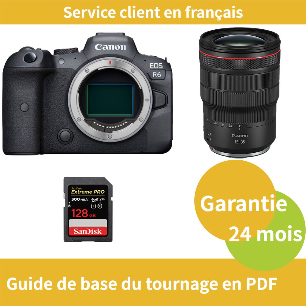 Canon EOS R6 Camera+Canon Objectif RF 15 35MM F2.8 IS USM+SanDisk Extreme PRO carte SDXC UHS II - vue 3