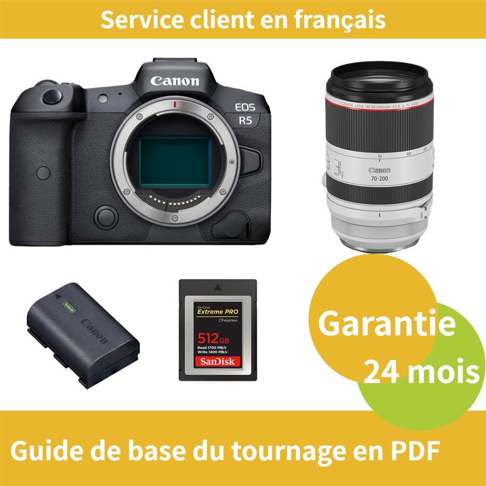 Canon EOS R5 Caméra+CANON Objectif RF 70 200mm f2.8 IS USM+Canon batterie LP E6NH Officielle+SanDisk Extreme SD card PRO CFexpress Type B - vue 4