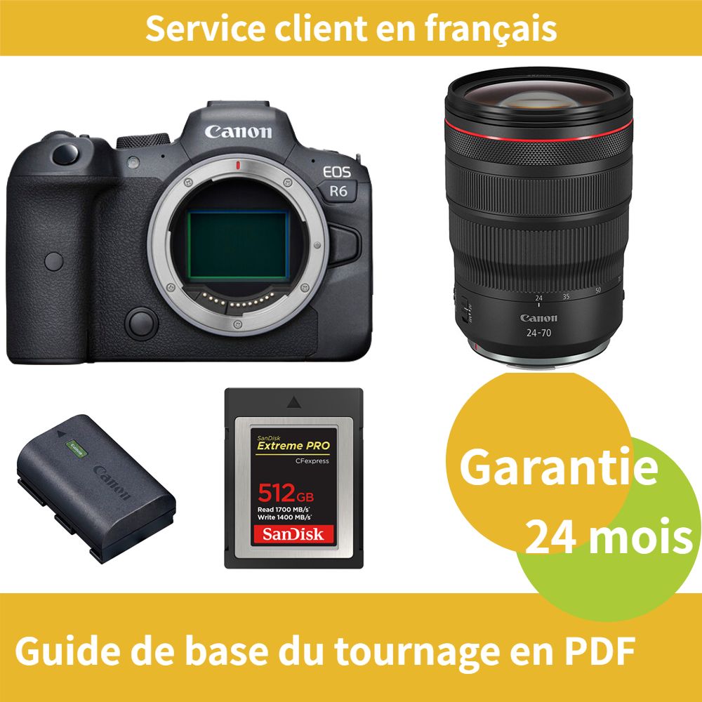 Canon EOS R6 Camera+Canon Objectif RF24 70MM F2.8 IS USM+Canon batterie LP E6NH Officielle+SanDisk Extreme SD card PRO CFexpress Type B - vue 2