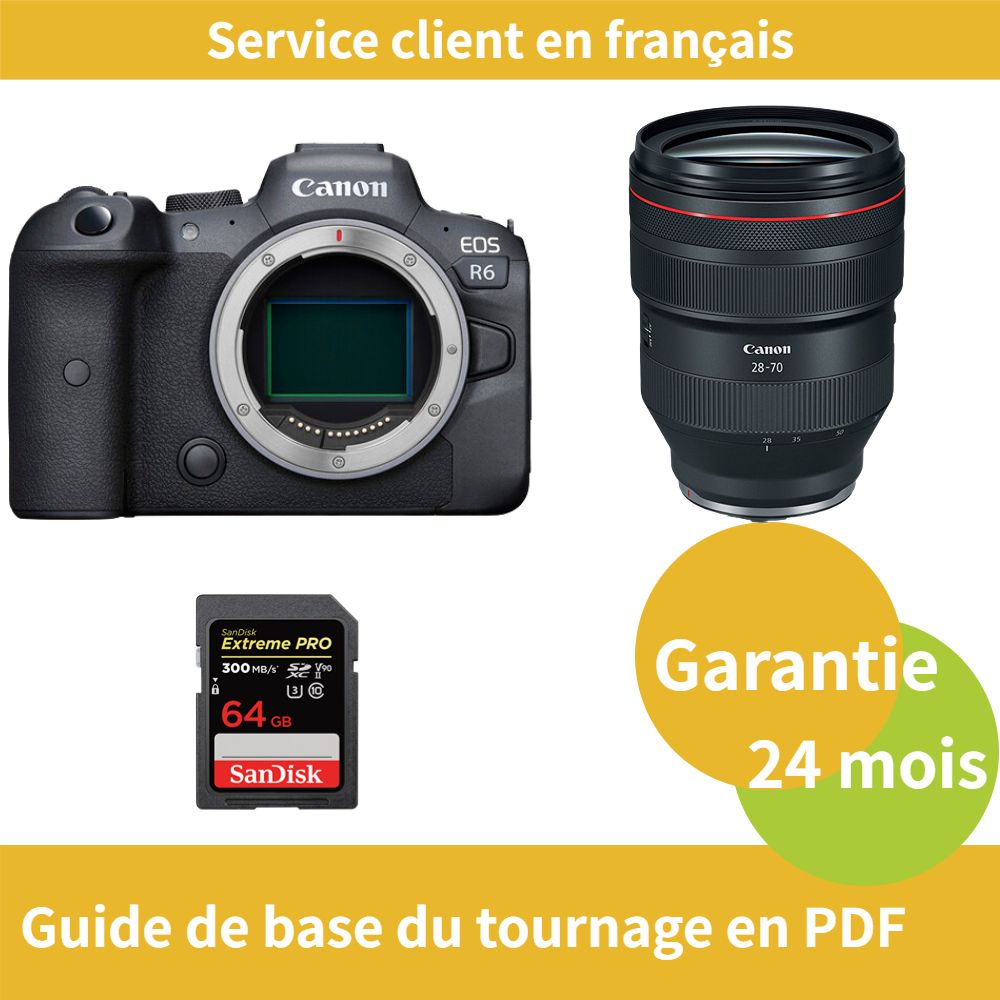 Canon EOS R6 Camera+Canon Objectif RF 28 70mm f2 USM+SanDisk Extreme PRO carte SDXC UHS II - vue 3
