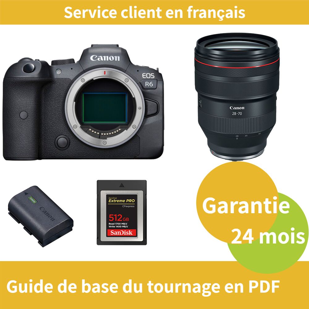 Canon EOS R6 Camera+Canon Objectif RF 28 70mm f2 USM+Canon batterie LP E6NH Officielle+SanDisk Extreme SD card PRO CFexpress Type B - vue 3