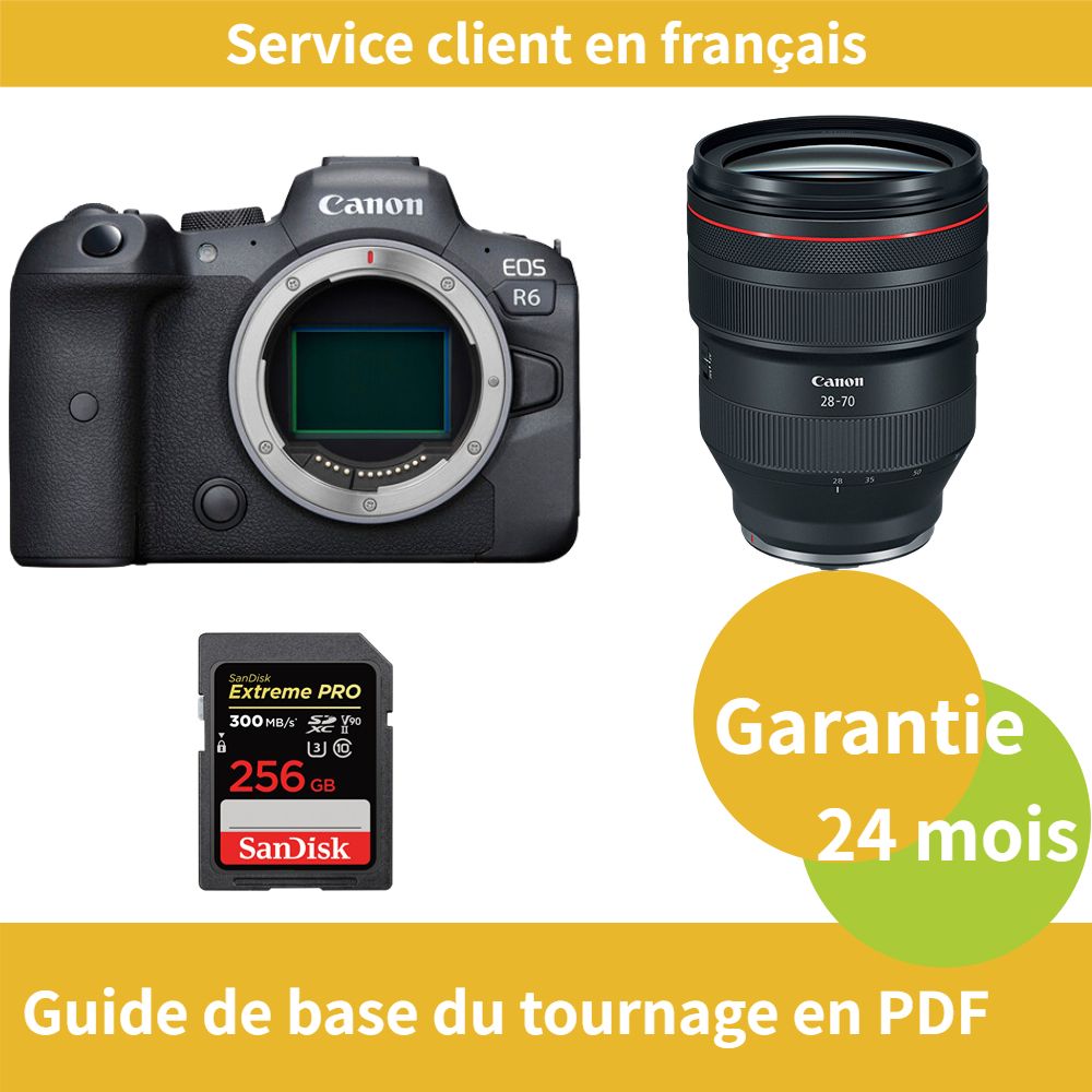 Canon EOS R6 Camera+Canon Objectif RF 28 70mm f2 USM+SanDisk Extreme PRO carte SDXC UHS II - vue 2