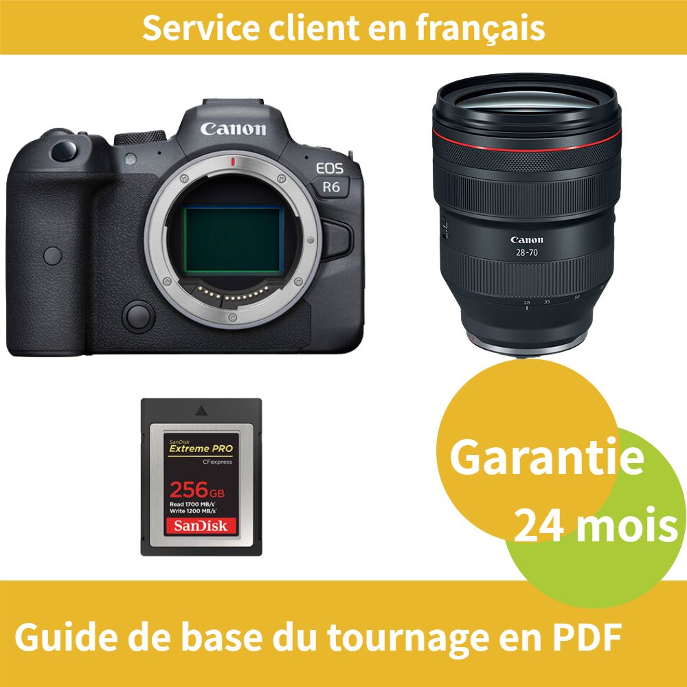 Canon EOS R6 Camera+Canon Objectif RF 28 70mm f2 USM+SanDisk Extreme SD card PRO CFexpress Type B - vue 2