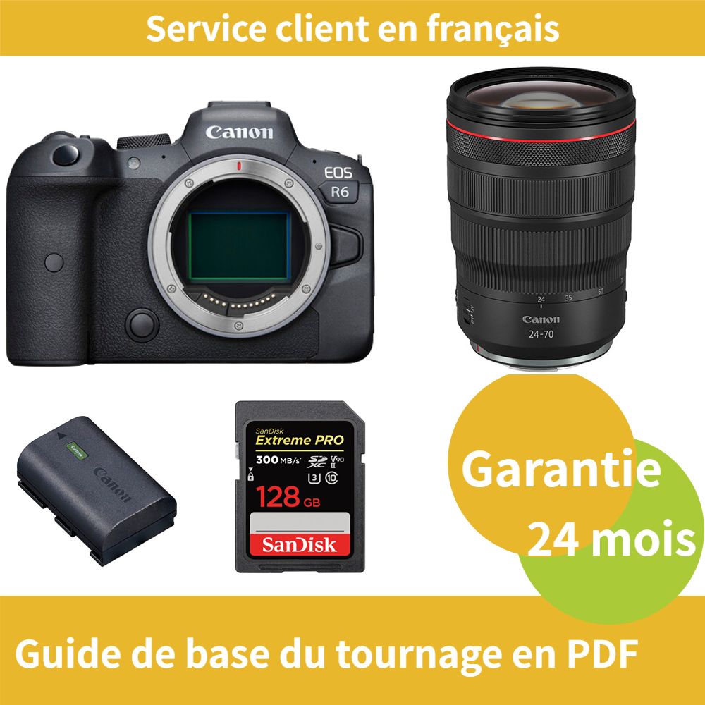 Canon EOS R6 Camera+Canon Objectif RF24 70MM F2.8 IS USM+Canon batterie LP E6NH Officielle+SanDisk Extreme PRO carte SDXC UHS II - vue 2