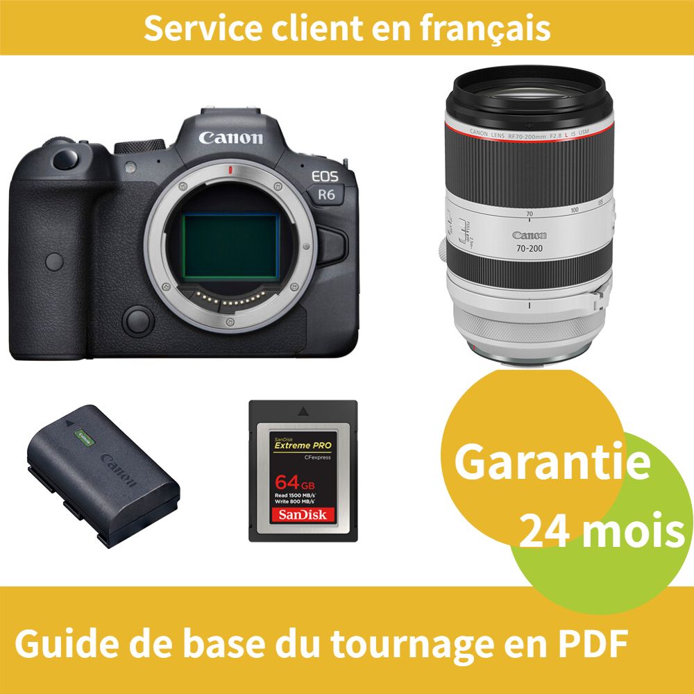 Canon EOS R6 Camera+Canon Objectif RF 70 200mm f2.8 IS USM+Canon batterie LP E6NH Officielle+SanDisk Extreme SD card PRO CFexpress Type B - vue 3