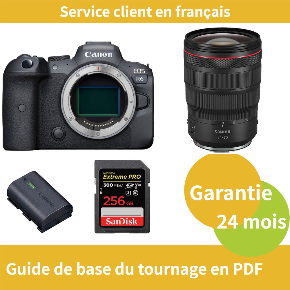 Canon EOS R6 Camera+Canon Objectif RF24 70MM F2.8 IS USM+Canon batterie LP E6NH Officielle+SanDisk Extreme PRO carte SDXC UHS II - vue 3