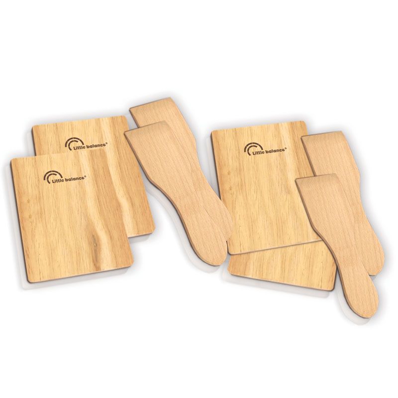 Accessoires raclette pour 4 personnes LITTLE BALANCE Set 4 spatules + 4 planchettes bois - vue 3