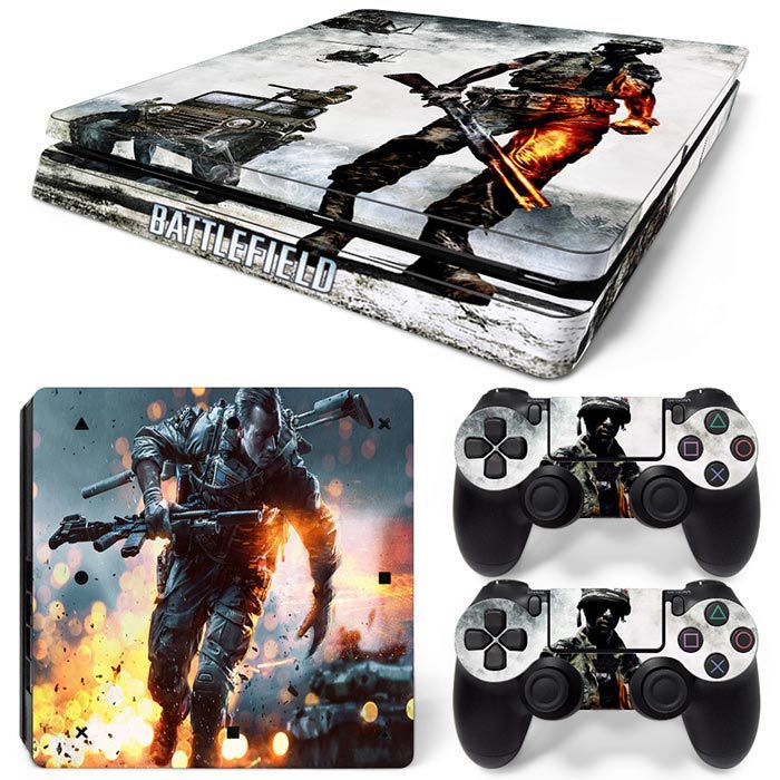 Kit De Autocollants Skin Decal Pour Console De Jeu Ps4 Slim Full Body Battlefield, T1tn-Ps4slim-0179