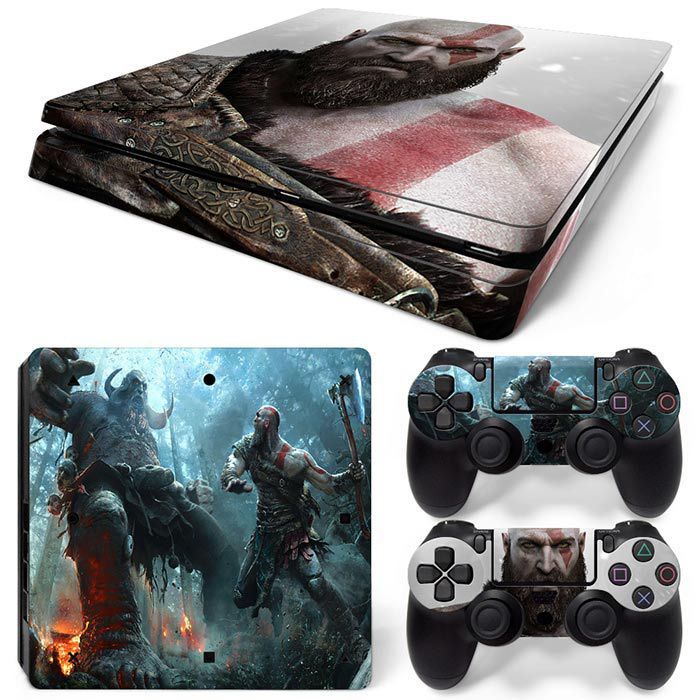 Kit De Autocollants Skin Decal Pour Console De Jeu Ps4 Slim Corps Complet Dieu De La Guerre, T1tn-Ps4slim-1614