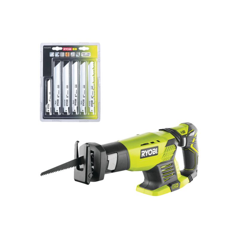 Pack RYOBI Scie sabre RRS1801M 18V One+ sans batterie ni chargeur Lot de 6 lames universelles bois et métal 100152mm RAK - vue 2