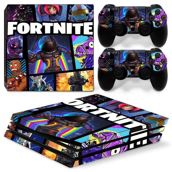 Kit De Autocollants Skin Decal Pour Console De Jeu Ps4 Pro Corps Complet Fortnite, T1tn-P4pro-6703