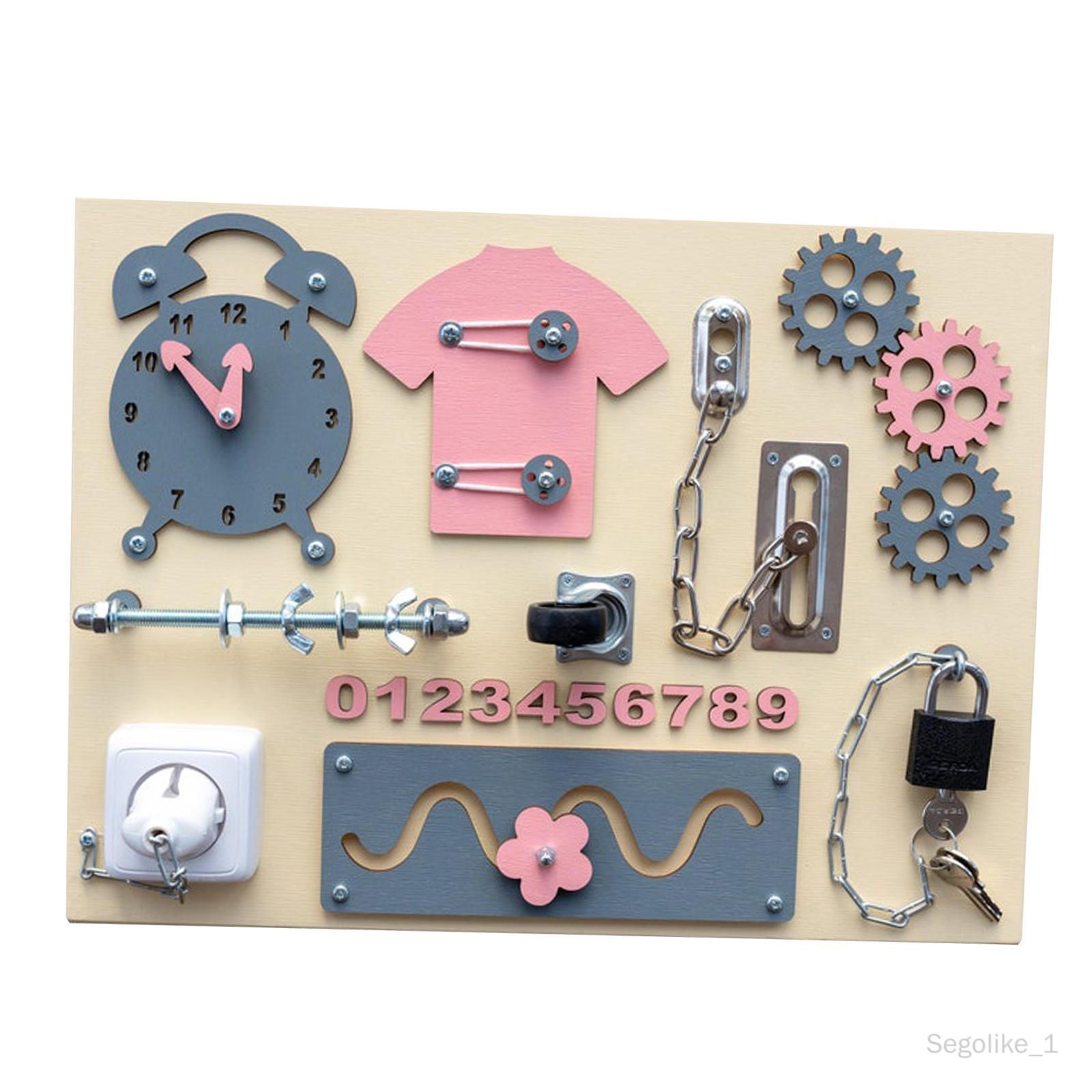  - Segolike Compétences De Base En Bois Pour Planche Occupée, Tableau Sensoriel Portable Éducatif Pour Stylea