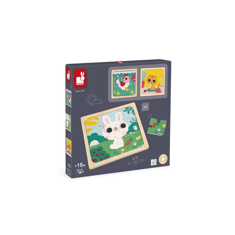 Puzzle Janod Trio 9 pièces - vue 2