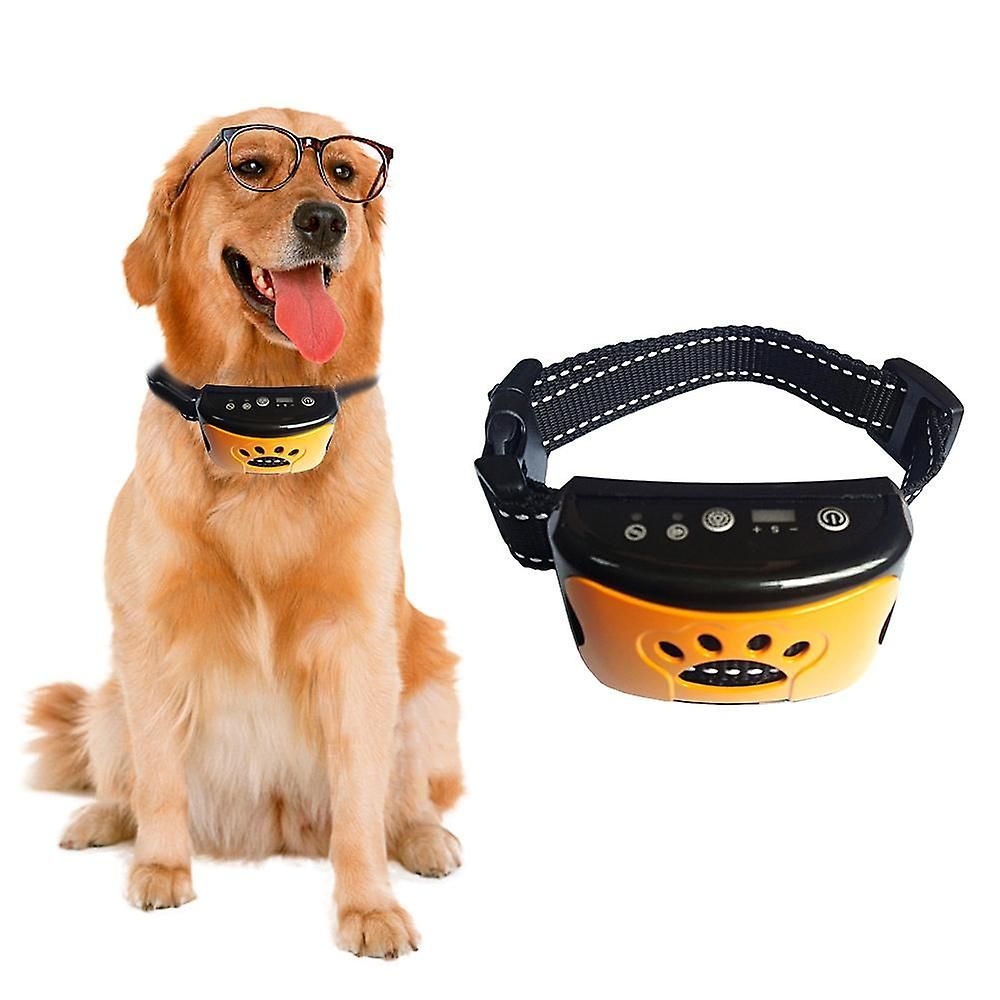 Dispositif Anti-Aboiement Pour Chien De Compagnie Collier De Dressage Pour Chiens À Ultrasons Électriques Usb Arrêter D'aboyer Pour Chien-Orange