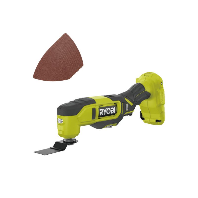 Pack RYOBI Multitool RMT18 0 18V One+ 11 accessoires Sans batterie ni chargeur Kit 10 triangles abrasifs RAK10MT