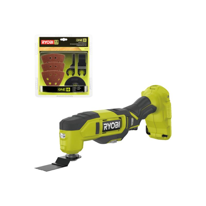 Pack RYOBI Multitool RMT18 0 18V One+ 11 accessoires Sans batterie ni chargeur Kit spécial bois 15 pièces RAK15MT