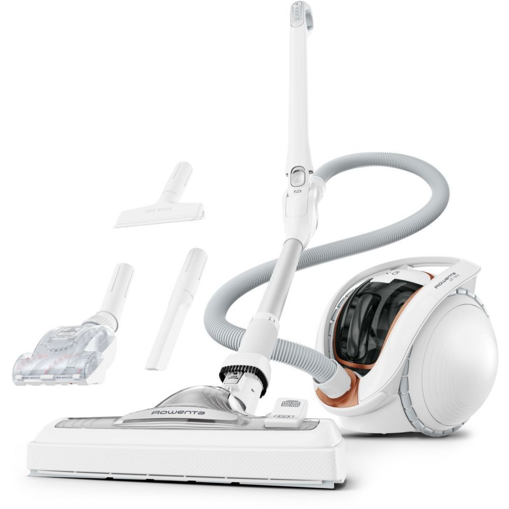 Rowenta X-Ô 160 IX7777EA - Aspirateur - traineau - sans sac - Blanc / Cuivré - 2 batteries, chargeur inclus