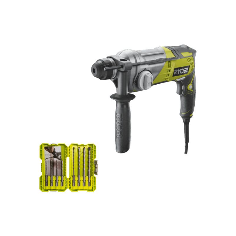 Pack RYOBI Marteau perforateur RSDS680 KA2 SDSPlus Coffret empilage 8 forets RAK08SDS2 SDSPLUS