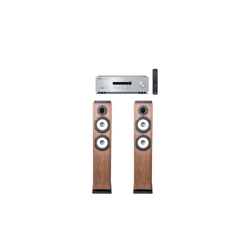 Amplificateur Yamaha R S202D + Paire d'enceintes colonne Cabasse Jersey MT322 Noyer - vue 5