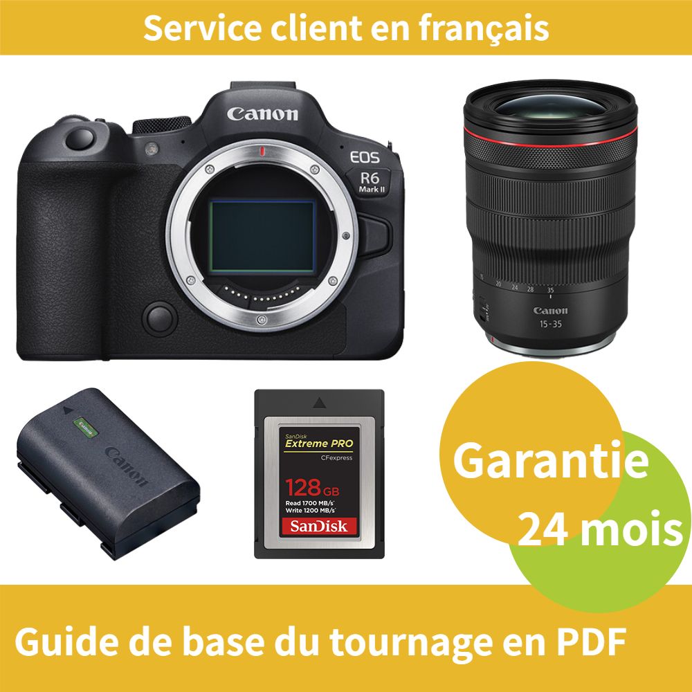 Canon EOS R6 Mark II caméra+Canon Objectif RF 15 35MM F2.8 IS USM+Canon batterie LP E6NH Officielle+SanDisk Extreme SD card PRO CFexpress Type B - vue 3