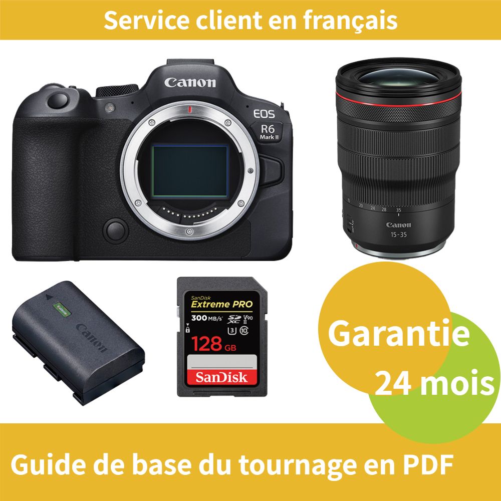 Canon EOS R6 Mark II caméra+Canon Objectif RF 15 35MM F2.8 IS USM+Canon batterie LP E6NH Officielle+SanDisk Extreme PRO carte SDXC UHS II - vue 2