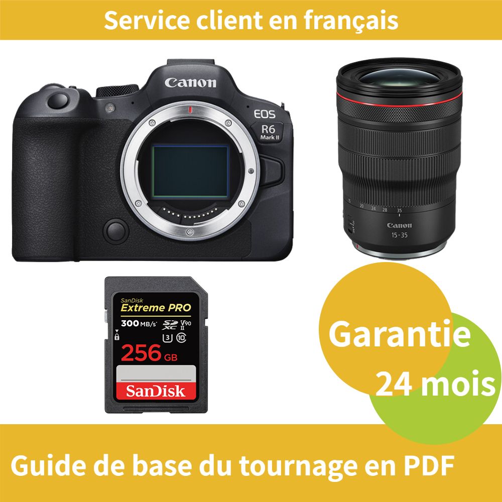 Canon EOS R6 Mark II caméra+Canon Objectif RF 15 35MM F2.8 IS USM+SanDisk Extreme PRO carte SDXC UHS II - vue 3