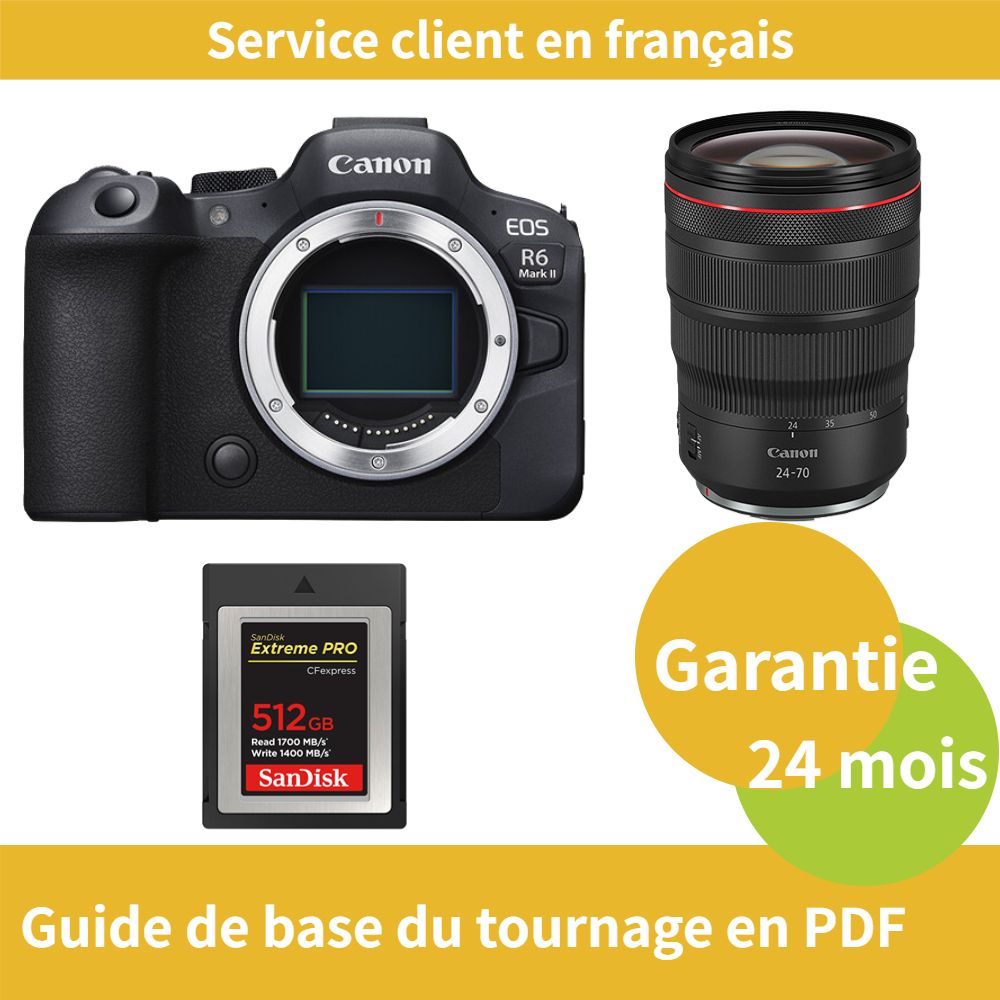 Canon EOS R6 Mark II caméra+Canon Objectif RF24 70MM F2.8 is USM+SanDisk Extreme SD card PRO CFexpress Type B - vue 4