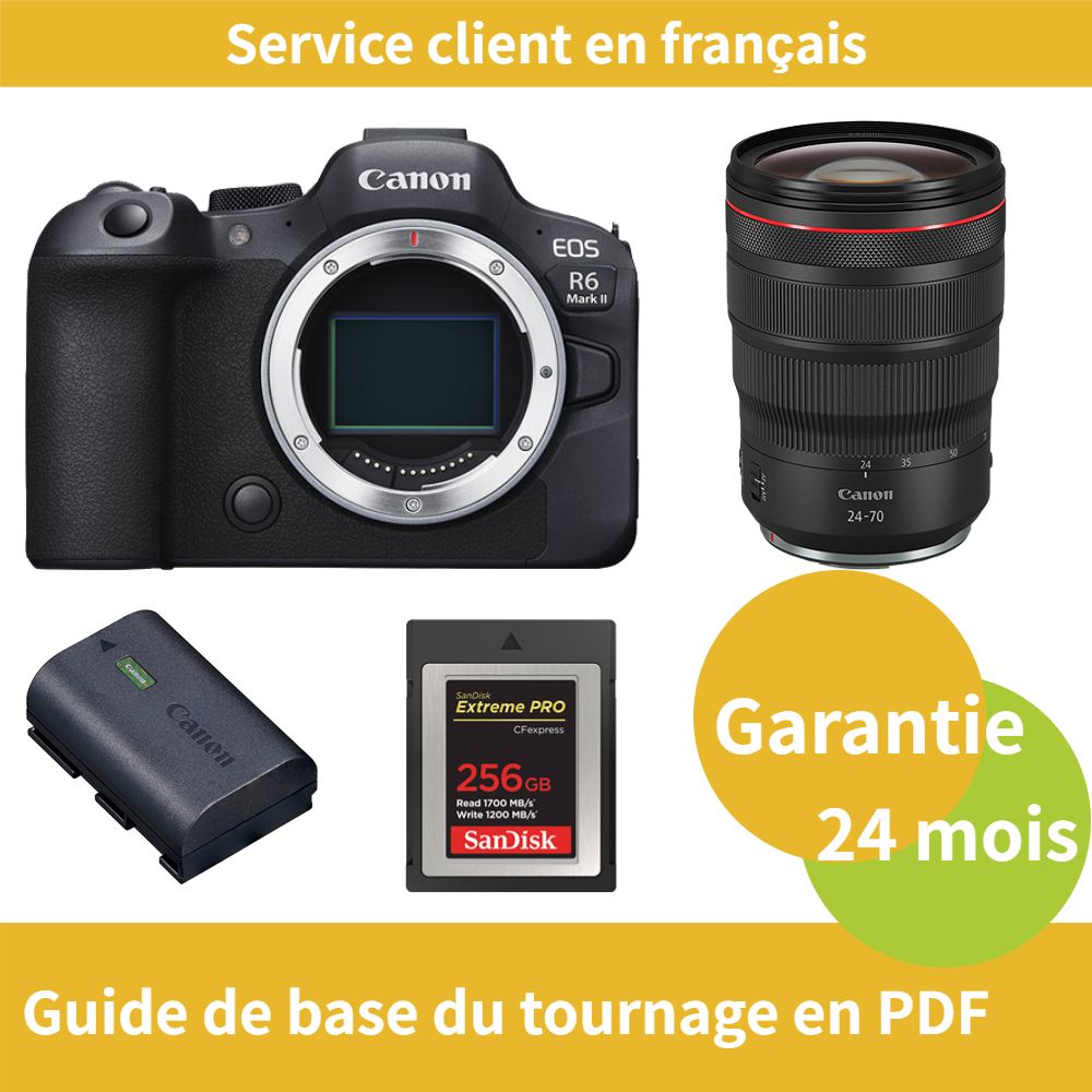 Canon EOS R6 Mark II caméra+Canon Objectif RF24 70MM F2.8 is USM+Canon batterie LP E6NH Officielle+SanDisk Extreme SD card PRO CFexpress Type B - vue 3